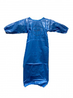 Käytännöllinen pitkähihainen ruokalappu, sininen