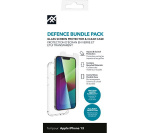 Puolustus Bundle pack: Läpinäkyvä Mobile Case + näytönsuoja iPhone 13:lle