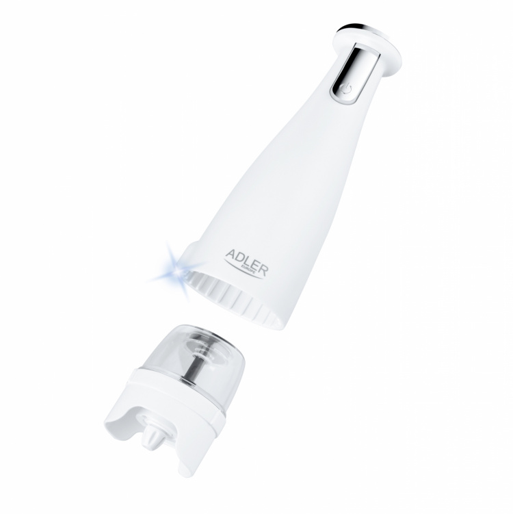 Adler AD 4449w Sähköinen suola- ja pippurimylly - 3 jauhinta - USB, valkoinen