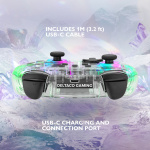 DELTACO Nintendo Switch -ohjain, läpinäkyvä, RGB, makronäppäimet