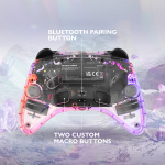 DELTACO Nintendo Switch -ohjain, läpinäkyvä, RGB, makronäppäimet