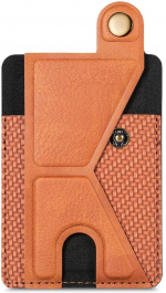 PU-nahkainen korttiteline jalustalla, ruskea