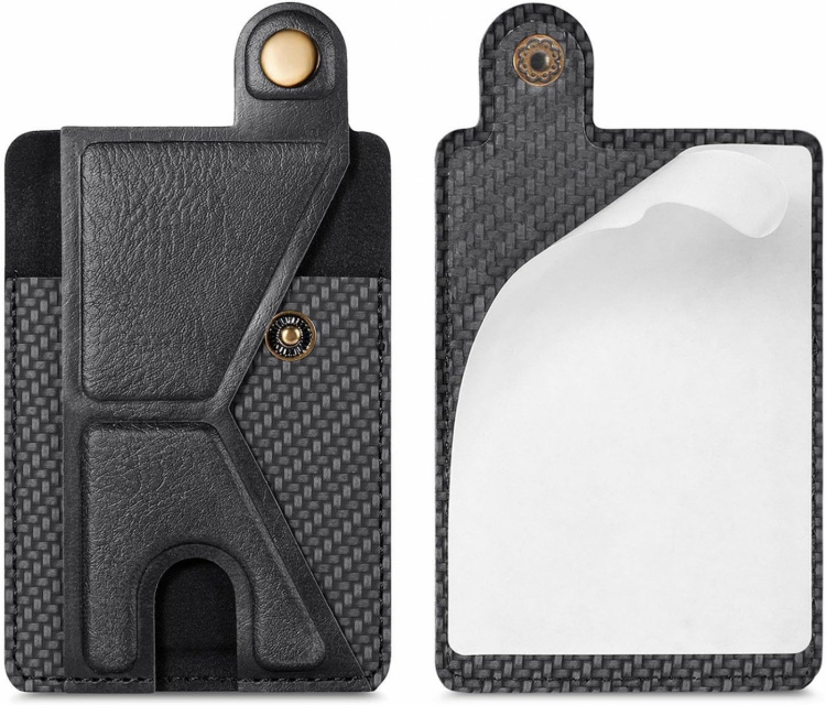 PU-nahkainen korttiteline jalustalla, musta