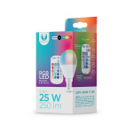 Kauko-ohjattava LED-valaisin RGB, E14, G45, 5W Kauko-ohjattava LED-valaisin RGB, E14, G45, 5W