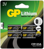 GP Litiumbatteri, CR123A, 4-pack GP Litiumbatteri, CR123A, 4-pack