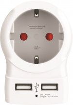 SKROSS Uttagsadapter med 2st USB-A SKROSS Uttagsadapter med 2st USB-A