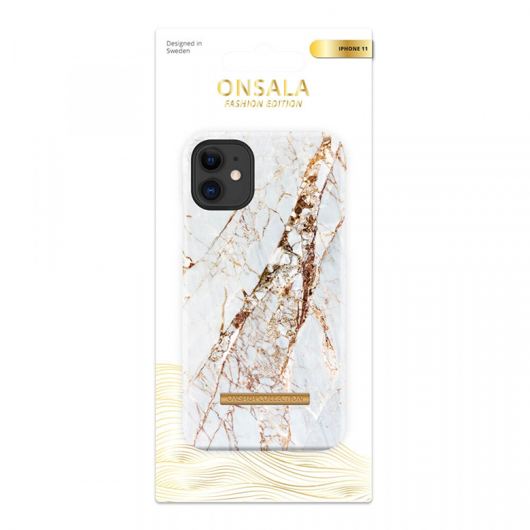 Onsala COLLECTION Suojakuori Matta White Rhino Marble iPhone 11