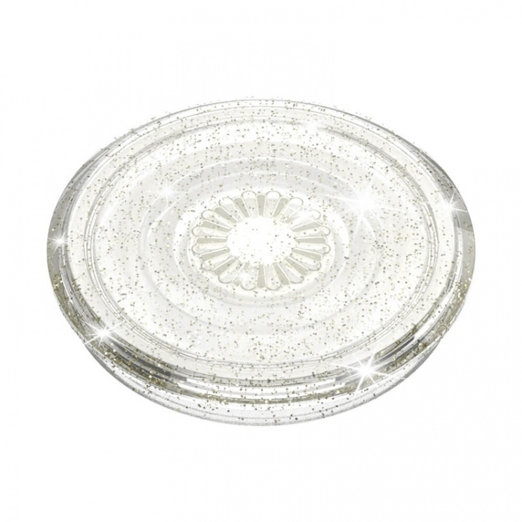 PopSockets Clear Glitter Silver Irrotettava Grip Telinetoiminnolla
