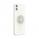 PopSockets Clear Glitter Silver Irrotettava Grip Telinetoiminnolla