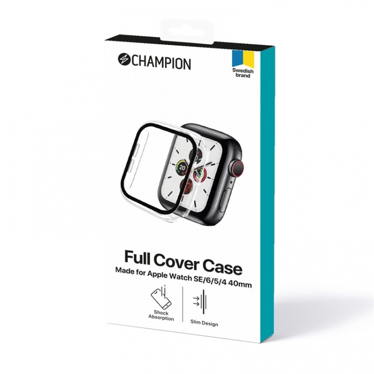 Champion Full cover Case Apple Watch SE/6/5/4 40mm, Transparent Champion Full cover Case Apple Watch SE/6/5/4 40mm, Transparent