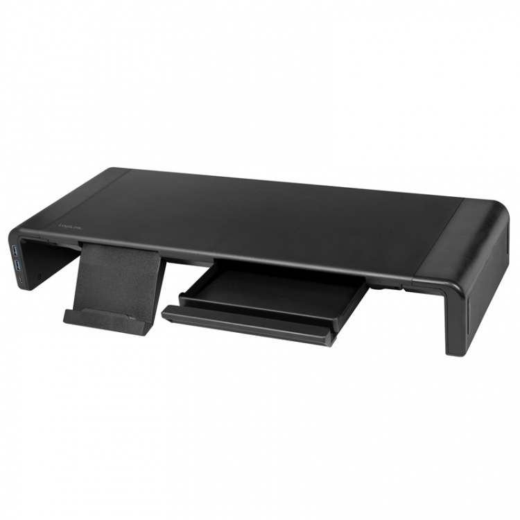 LogiLink Monitorställ 63 cm med USB-hub