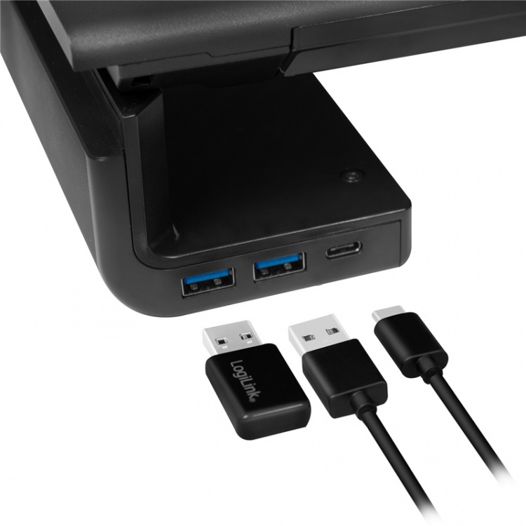 LogiLink Monitorställ 63 cm med USB-hub