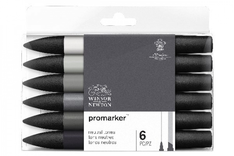 Winsor Promarker 6st, Neutral Tones Winsor Promarker 6st, Neutral Tones