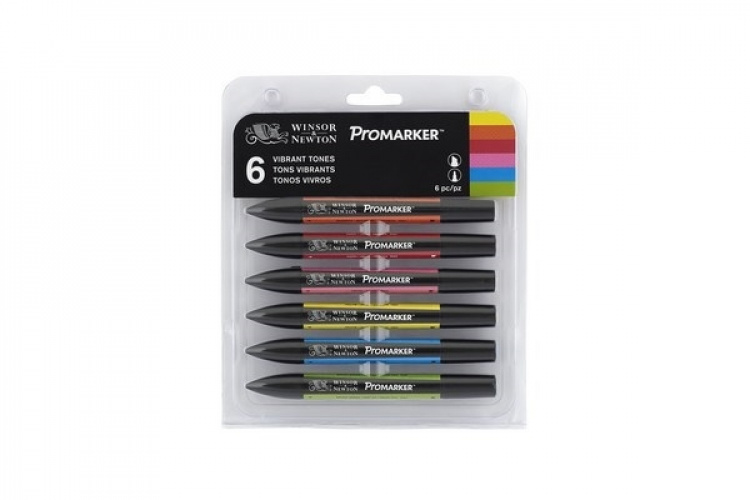 Winsor Promarker 6st, Vibrant Tones Winsor Promarker 6st, Vibrant Tones