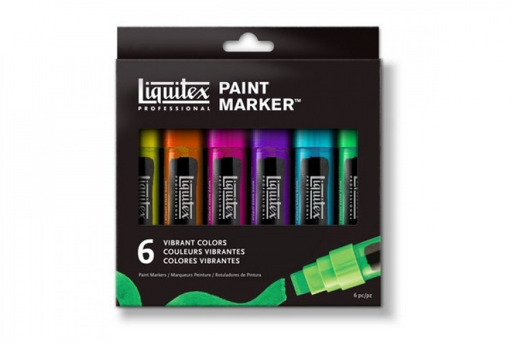 Liquitex Akrylmarkör Wide Vibrant 6st Liquitex Akrylmarkör Wide Vibrant 6st