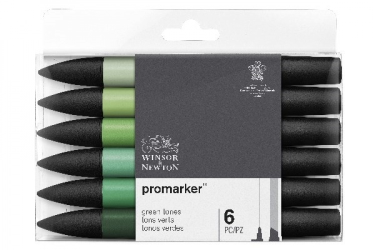Winsor Promarker 6st, Green tones