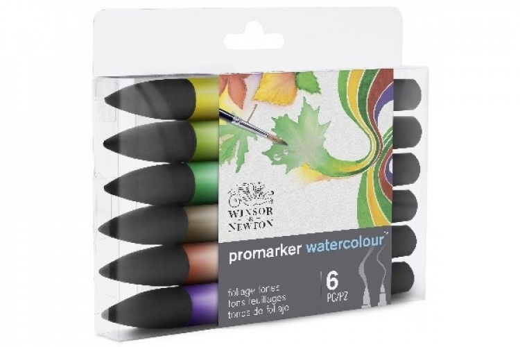 Winsor WaterColour Marker 6-pack, Foliage tones set Winsor WaterColour Marker 6-pack, Foliage tones set