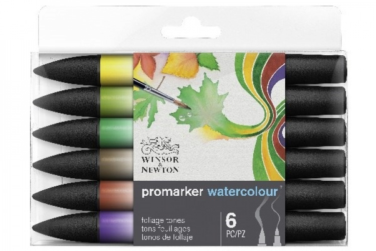 Winsor WaterColour Marker 6-pack, Foliage tones set Winsor WaterColour Marker 6-pack, Foliage tones set