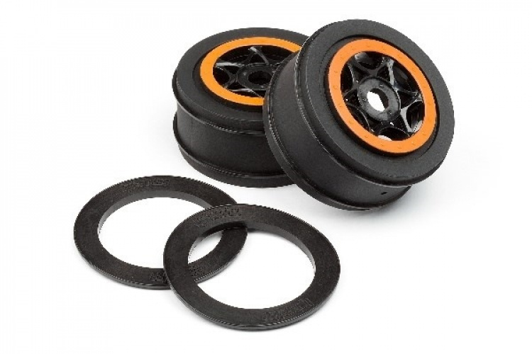 Ah-64 Wheel Black/Orange (42X83Mm/2Pcs)