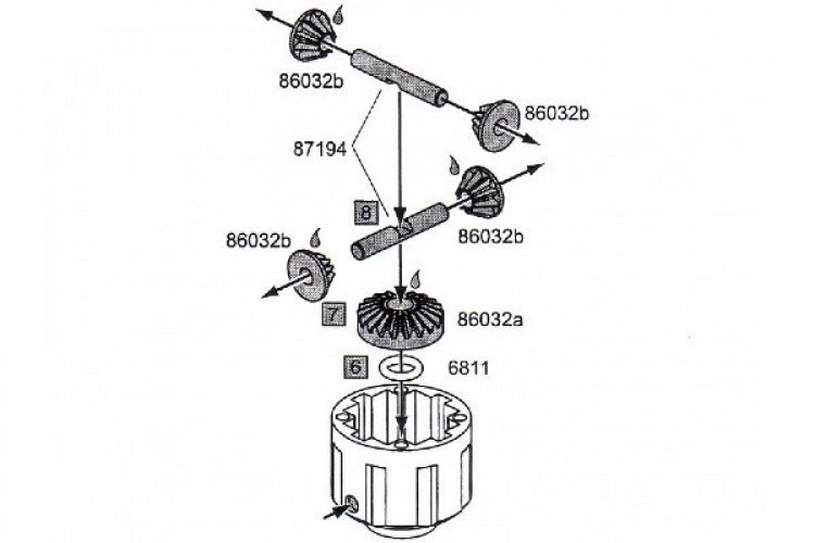 4 Bevel Gear Differential Conversion Set (1 Set)