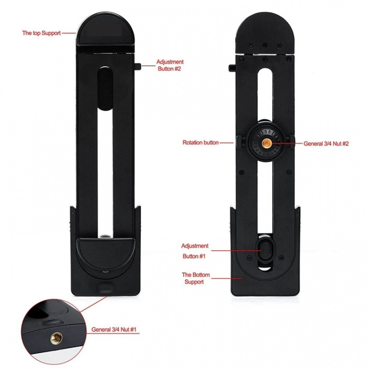Gear Tabletkannatin jalustakiinnitykseen 1/4 jalustakierre Musta Gear Tabletkannatin jalustakiinnitykseen 1/4 jalustakierre Musta