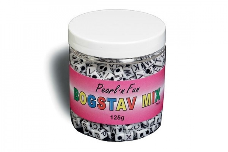 Pearl`n fun Letter helmiä 7mm musta/valkoinen, 125g Pearl`n fun Letter helmiä 7mm musta/valkoinen, 125g