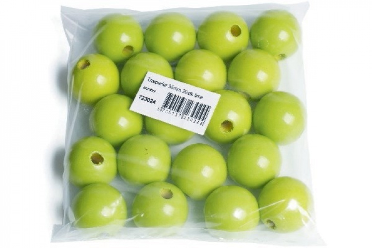 Träpärlor 35mm 20st, Lime