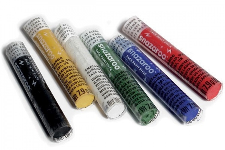Snazaroo Ansiktsfärg stift 6st, Standard färger