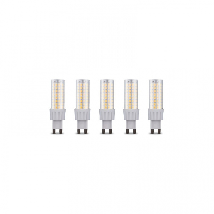 LED-lamppu, G9, 8W, 230V, 3000K, 5-pack, Lämmin valkoinen