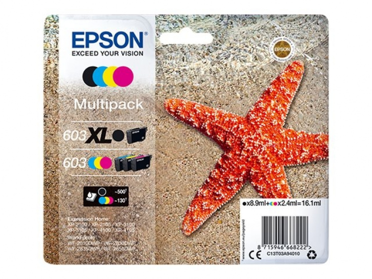 Epson 603 XL bläckpatroner 1 styck Original Hög (XL) avkastning Svart, Cyan, Mag