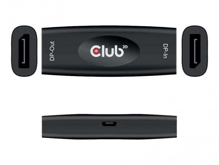 CLUB3D DP 1.4 4K120HZ HDR ACTIVE REPEATER F/F displayport Svart CLUB3D DP 1.4 4K120HZ HDR ACTIVE REPEATER F/F displayport Svart