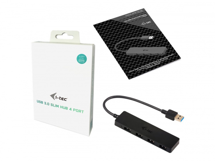 i-Tec USB 3.0 Slim Passive HUB Hub 4-portars USB i-Tec USB 3.0 Slim Passive HUB Hub 4-portars USB