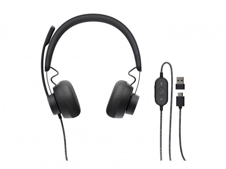 Logitech Zone Wired UC Headset Headband USB Type-C Musta