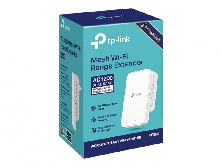 TP-LINK RE300 nätverksförlängare Nätverksrepeater Vit