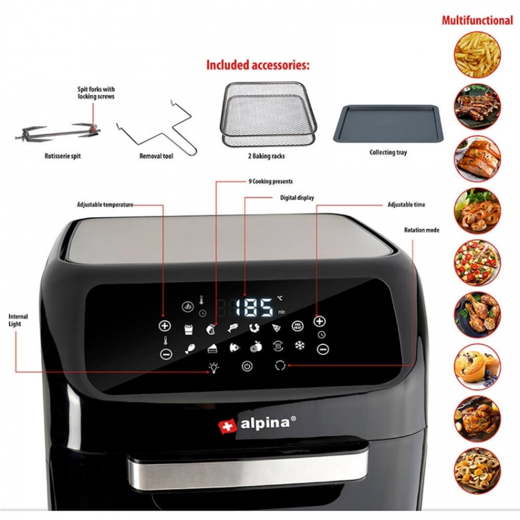 ALPINA Airfryer 12L Uuni ALPINA Airfryer 12L Uuni