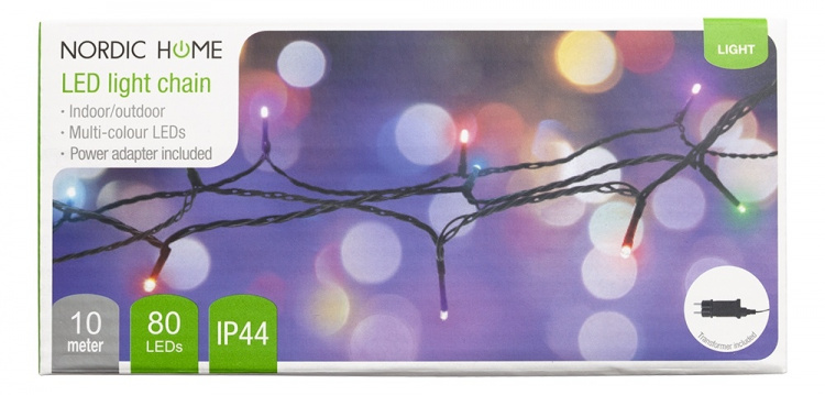 NORDIC HOME LED-valosarja, 10m, IP44, RGB