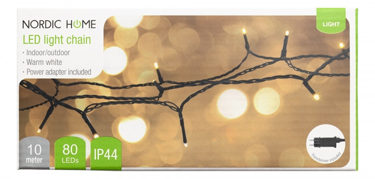 NORDIC HOME LED-valosarja, 10m, IP44, valkoinen NORDIC HOME LED-valosarja, 10m, IP44, valkoinen
