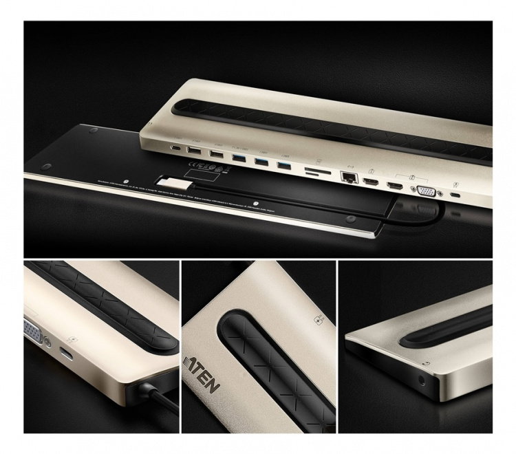 ATEN USB-C Multiport Dock with Power Pass-Through (13 Devices)
