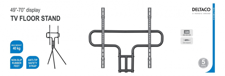 DELTACO näytön lattiateline, 49 DELTACO näytön lattiateline, 49