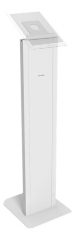 DELTACO OFFICE tabletin lattiajalusta, lukittava säilytystila, valk.