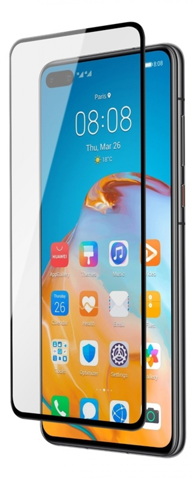 DELTACO näytönsuoja Huawei P40:lle, 2.5D karkaistua lasia DELTACO näytönsuoja Huawei P40:lle, 2.5D karkaistua lasia