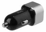 DELTACO USB-autolaturi, 2x USB-A, 17W, musta/hopea DELTACO USB-autolaturi, 2x USB-A, 17W, musta/hopea