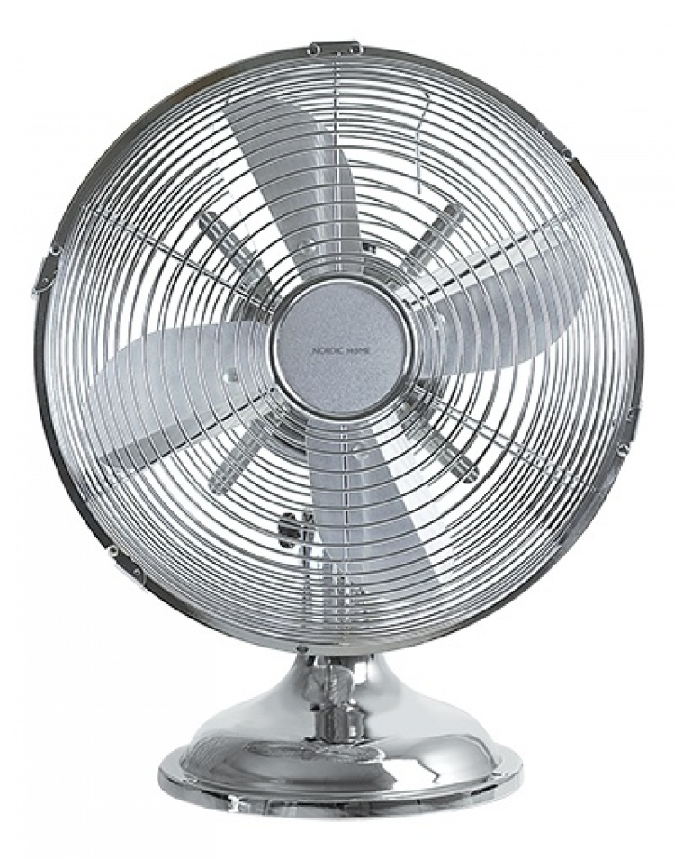 NORDIC HOME pöytätuuletin, 3 nopeutta, kääntymistoiminto, 30mm, kromi