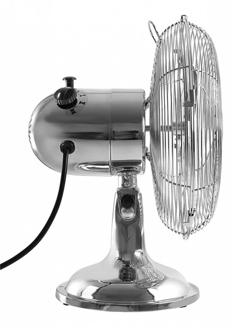 NORDIC HOME pöytätuuletin, 3 nopeutta, kääntymistoiminto, 30mm, kromi