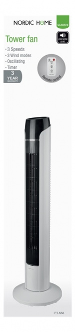 NORDIC HOME tornituuletin, matala melutaso, kääntymistoiminto, ajastin