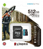 Kingston 512GB microSDXC Canvas Go Plus 170R A2 U3 V30 Card + ADP