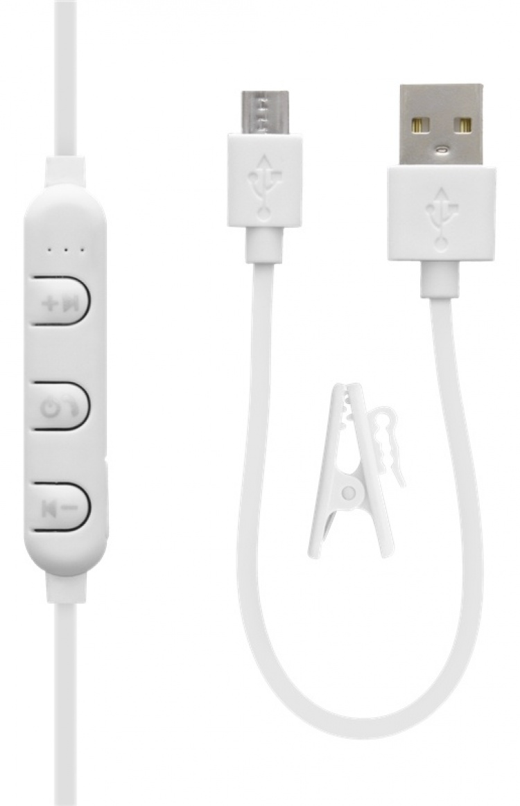 STREETZ BT-kuulokemikrofoni, stay-in-ear, ohjauspainikkeet, valkoinen