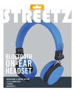 STREETZ BT-kuulokemikrofoni, kokoon taittuva, on-ear, 3,5mm, sininen STREETZ BT-kuulokemikrofoni, kokoon taittuva, on-ear, 3,5mm, sininen