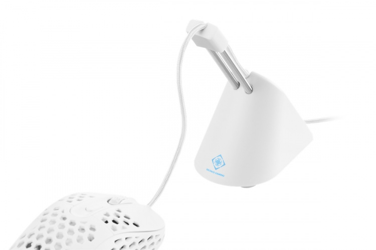 DELTACO GAMING WA90 hiiren kaapelipidike, säädettävä jousivarsi, valk.