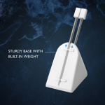 DELTACO GAMING WA90 hiiren kaapelipidike, säädettävä jousivarsi, valk.